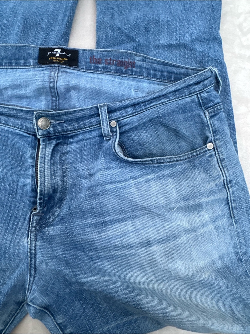 Seven for all mankind Men's Light Blue Slim Straight Jeans